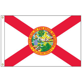 florida 12" x 18" nylon flag with heading and grommets