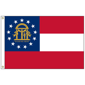 georgia (2003-present) 12" x 18" nylon flag with heading and grommets