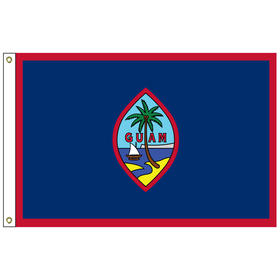 guam 12" x 18" nylon flag with heading and grommets