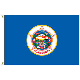 minnesota 12" x 18" nylon flag with heading and grommets