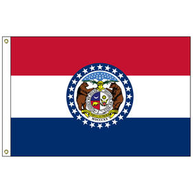 missouri 12" x 18" nylon flag with heading and grommets