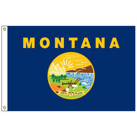montana 12" x 18" nylon flag with heading and grommets