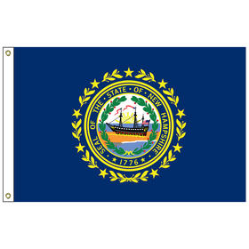 new hampshire 12" x 18" nylon flag with heading and grommets