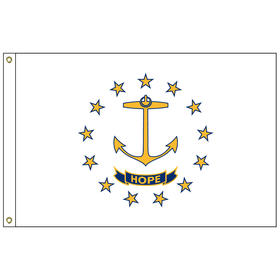 rhode island 12" x 18" nylon flag with heading and grommets