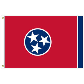tennessee 12" x 18" nylon flag with heading and grommets