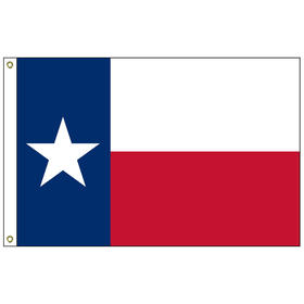 texas 12" x 18" nylon flag with heading and grommets