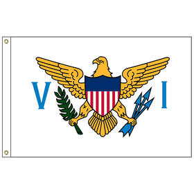 u.s. virgin islands 12" x 18" nylon flag with heading and grommets