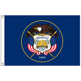 utah 12" x 18" nylon flag with heading and grommets