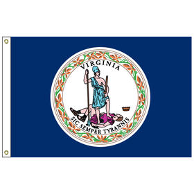 virginia 12" x 18" nylon flag with heading and grommets
