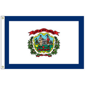 west virginia 12" x 18" nylon flag with heading and grommets
