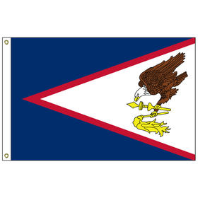 american samoa 2' x 3' nylon flag with heading and grommets