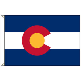 colorado 2' x 3' nylon flag with heading and grommets
