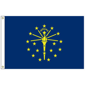indiana 2' x 3' nylon flag with heading and grommets