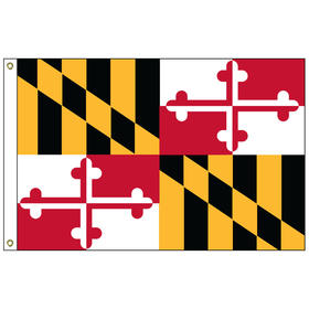 maryland 2' x 3' nylon flag with heading and grommets