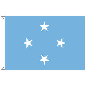 micronesia 2' x 3' nylon flag with heading and grommets