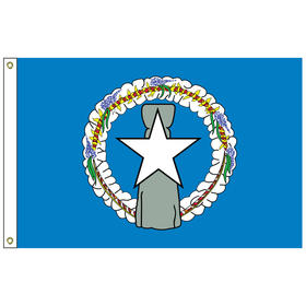 northern marianas 2' x 3' nylon flag with heading and grommets