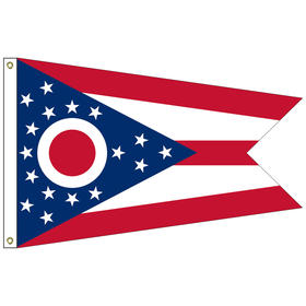 ohio 2' x 3' nylon flag with heading and grommets