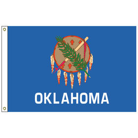 oklahoma 2' x 3' nylon flag with heading and grommets
