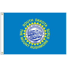 south dakota 2' x 3' nylon flag with heading and grommets