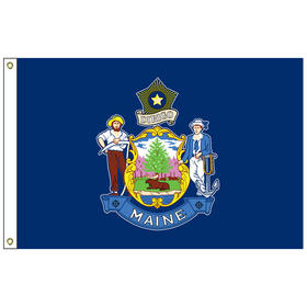 maine 4' x 6' 2-ply polyester flag w/ heading & grommets