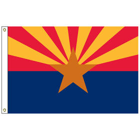 arizona 5' x 8' nylon flag w/ heading & grommets