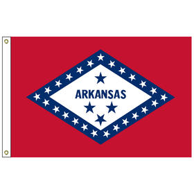 arkansas 5' x 8' nylon flag w/ heading & grommets