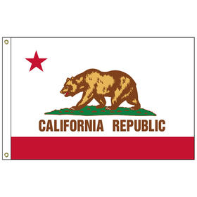 california 5' x 8' nylon flag w/ heading & grommets