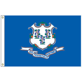 connecticut 5' x 8' nylon flag w/ heading & grommets
