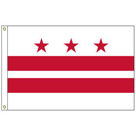dist. of columbia 5' x 8' nylon flag w/ heading & grommets