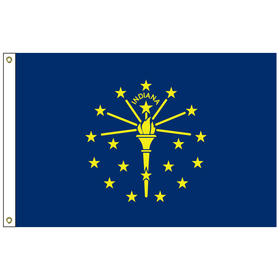 indiana 5' x 8' nylon flag w/ heading & grommets