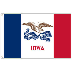 iowa 5' x 8' nylon flag w/ heading & grommets