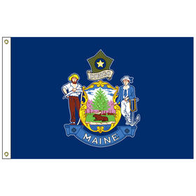maine 5' x 8' nylon flag w/ heading & grommets