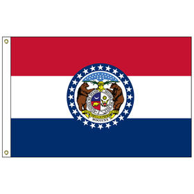 missouri 5' x 8' nylon flag w/ heading & grommets