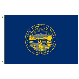 nebraska 5' x 8' nylon flag w/ heading & grommets