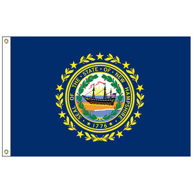 new hampshire 5' x 8' nylon flag w/ heading & grommets