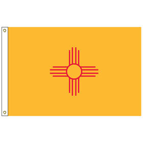 new mexico 5' x 8' nylon flag w/ heading & grommets