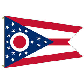 ohio 5' x 8' nylon flag w/ heading & grommets