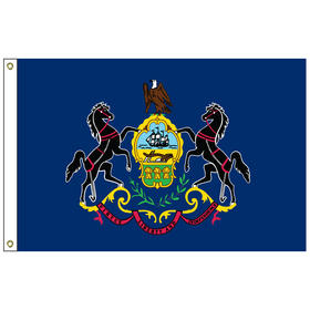 pennsylvania 5' x 8' nylon flag w/ heading & grommets