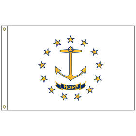 rhode island 5' x 8' nylon flag w/ heading & grommets