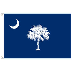 south carolina 5' x 8' nylon flag w/ heading & grommets