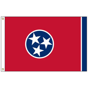 tennessee 5' x 8' nylon flag w/ heading & grommets