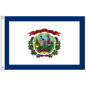 west virginia 5' x 8' nylon flag w/ heading & grommets