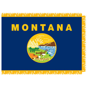 montana 3' x 5' indoor nylon flag w/ pole sleeve & fringe