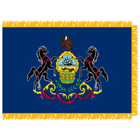 pennsylvania 3'x 5' indoor nylon flag w/pole sleeve & fringe