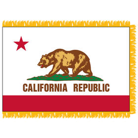 california 4' x 6' indoor nylon flag w/ pole sleeve & fringe