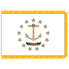 rhode island 4' x 6' nylon flag w/ pole sleeve & fringe
