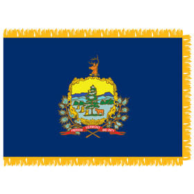 Vermont 4' x 6' Indoor Nylon Flag w/ Pole Sleeve & Fringe
