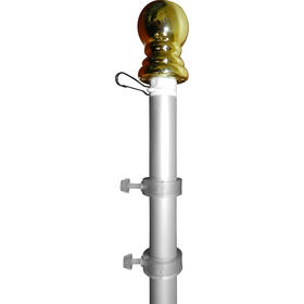 5' Silver Aluminum Spinner Pole- Ball Top