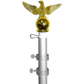 6' Silver Aluminum Spinner Pole- Eagle Top