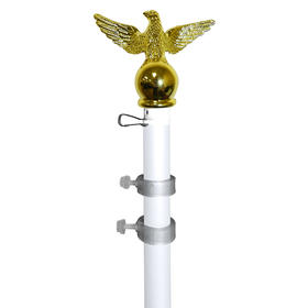6' White Aluminum Spinner Pole- Eagle Top